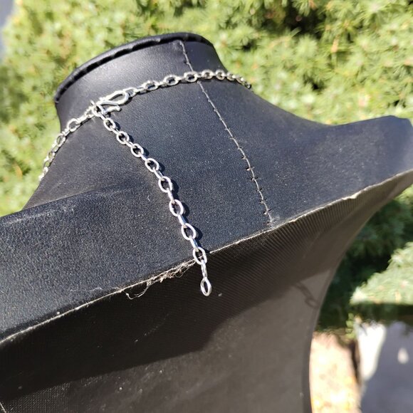 Southwest Pink Conch Shell Sterling Silver Triple Stone Bar Necklace Adjustable - Picture 9 of 9